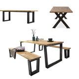 2-teiliges Set 40-cm hohe rechteckige Tischbeine aus Eisen