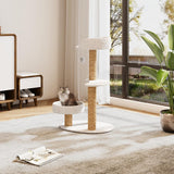 4-stöckiger Kratzbaum für Katzen mit Liegeflächen und Spielball