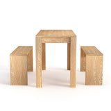 Indoor Essgruppe mit 1 Tisch und 2 Bänken aus Spanplatten
