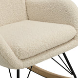 Beige gepolsterter Schaukelsessel aus Kunstwolle