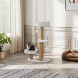 4-stöckiger Kratzbaum für Katzen mit Liegeflächen und Spielball