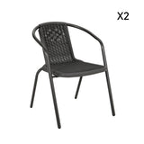 Stapelbare Gartenstühle aus PE-Rattan, 2er-S
