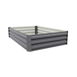 Quadratischer Hochbeet-Pflanzkasten aus verzinktem Stahl
