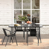 Rechteckiger Outdoor Esstisch mit Sonnenschirmloch