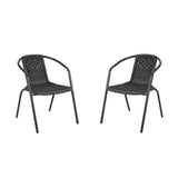 Stapelbare Gartenstühle aus PE-Rattan, 2er-S