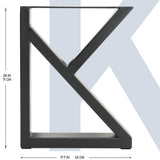 2er-Set K-förmige Tischbeine aus Metall