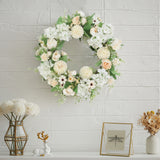 Spring Artificial Peony Wreath Mixed Flowers for Wedding Decor