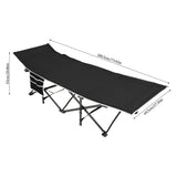 190 cm langes klappbares Feldbett für Camping und Mittagspause mit blauer Matratze