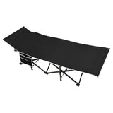 190 cm langes klappbares Feldbett für Camping und Mittagspause mit blauer Matratze